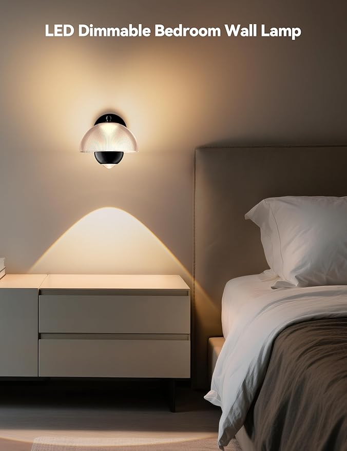 Tubicen Round Wall Sconce with Upper and Lower Lights 10W LED Dimmable Wall Light Fixture Modern Wall Sconces for Living Room Bedroom Hardwired 3000K Black