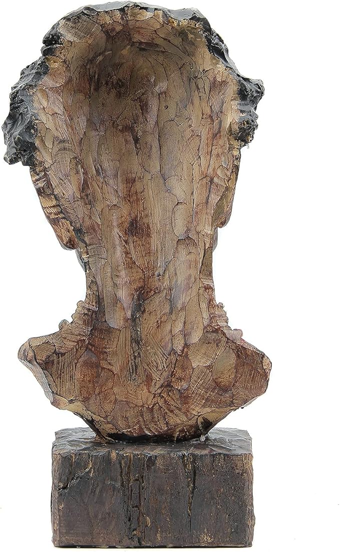 Leekung African Statues and Sculptures for Home Decor,African Figurines Head Statue Decorations for Home,African Art Sculptures Man Statue Decor for Living Room Woodstone Color