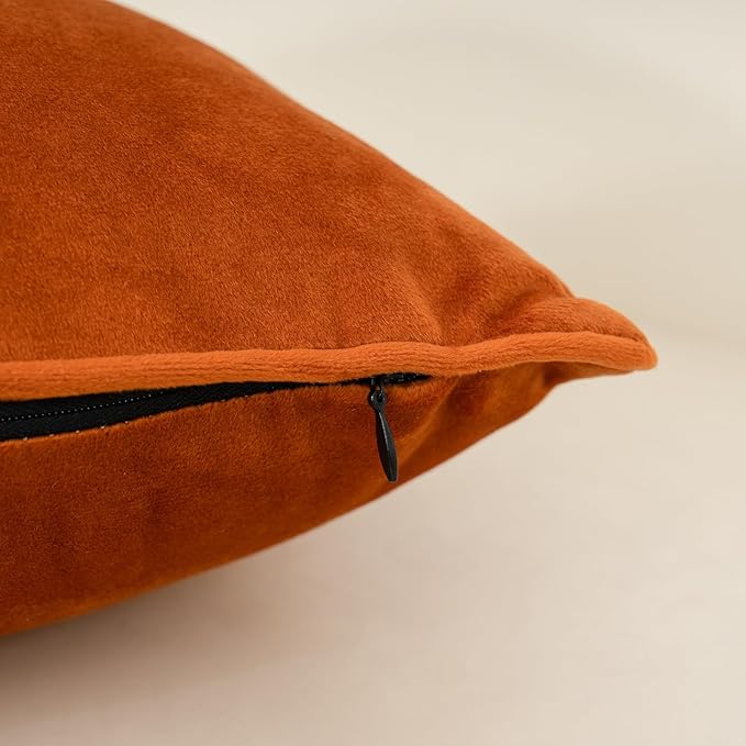 Yangest Orange Twigs Throw Pillow Cover Velvet Branches Velvet Cushion Case Neutral Pillowcase for Sofa Couch Bedroom Living Room Home Decor,18x18 Inch