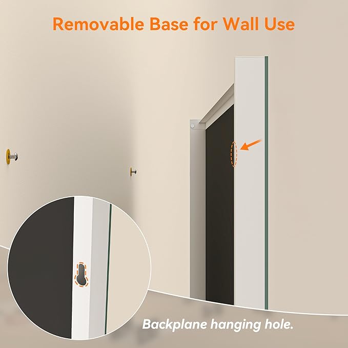 Hasipu Home Gym Mirror 360° Swivel on Wheels, 67" x 40" Extra Large Full Body Rolling Mirror, Tempered Glass Easy to Move Full Length Mirror for Yoga Studio, Bedroom, Dancing Studio, White