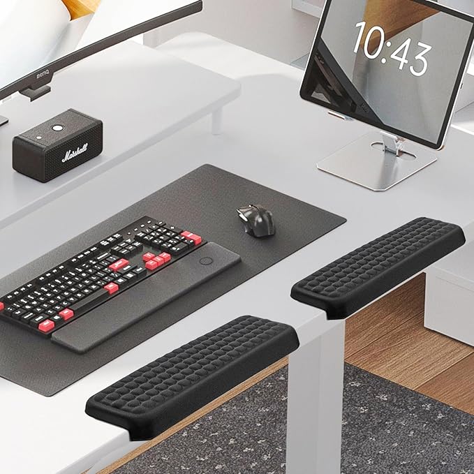 2Pcs Elbow Pad for Desk, L-Shaped Desk EdgeRest withMemory Foam Elbow Support Padding, Desk Edge Non-Slip and Ergonomic Separate Design by KONOVOLY