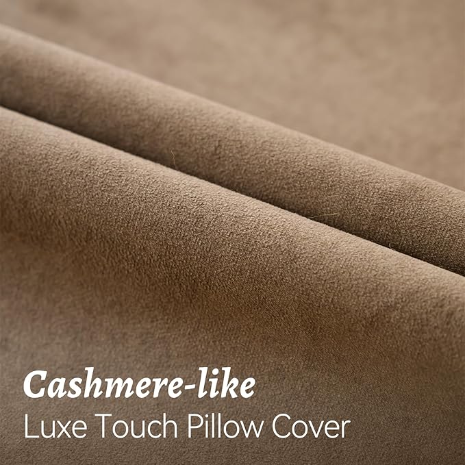a moment Pack of 2 Dark Brown Stain-Resistant Throw Pillow Covers Pet-Friendly Pillowcases Cushion Covers for Sofa Couch Bed Outdoor Waterproof 12x20 Inch