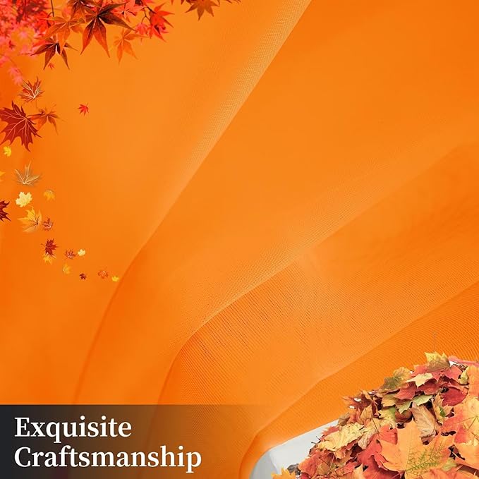 Sheer Curtains 72 Inches Long 2 Panels, Rod Pocket Short Curtain for Kitchen, Bedroom, Cafe Window(Orange 38" W x 72" L)