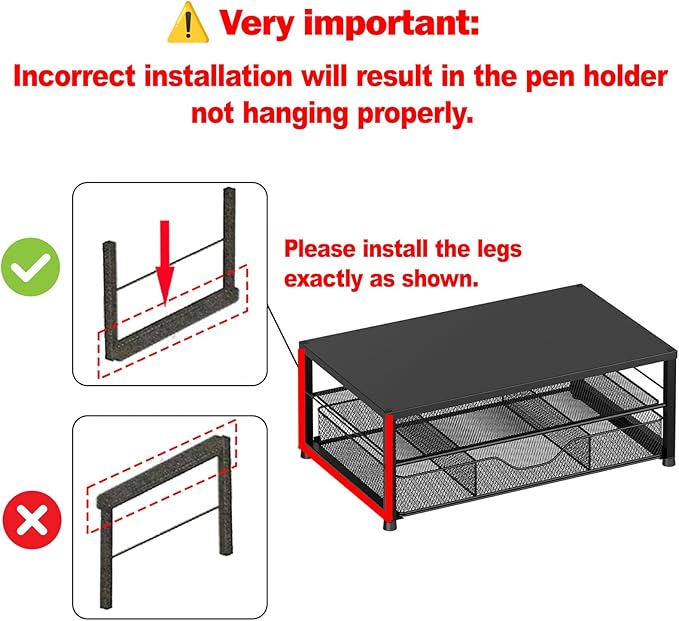 Desk Organizers and Accessories, 2-Tier Computer Monitor Stand Riser with Drawer and 2 Pen Holders, Laptop Stand, Office Desk Accessories for Office Supplies, White
