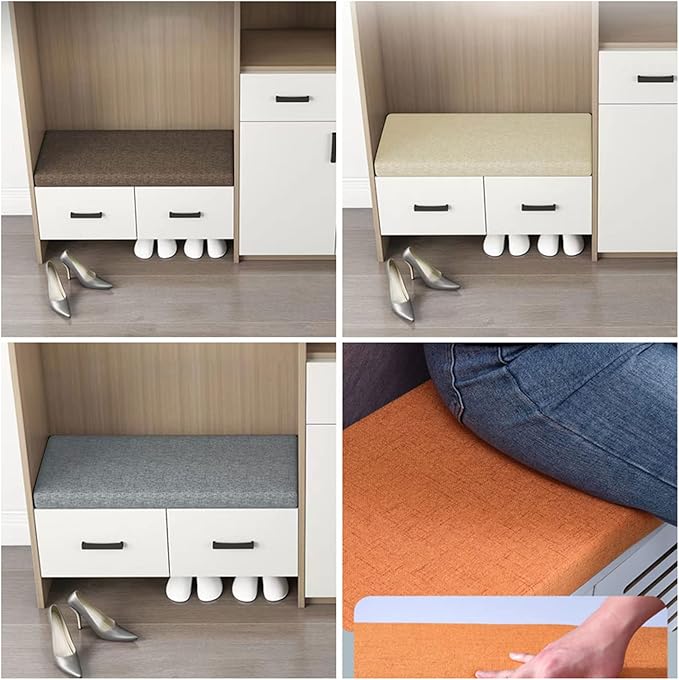 Custom Size Bench Cushion, Bay Window Seat Cushion for Indoor Furniture with Non-Slip Bottom, Optional Waterproof Addition Piping Long Bench Pad Cushions for Outdoor Patio(Customized Size & Color)