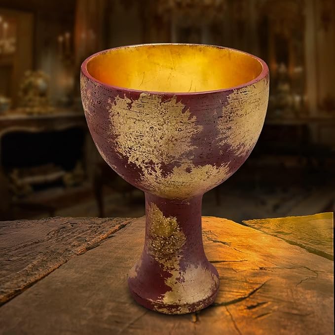 Playcoshow Holy Grail Cosplay Accessories Collection Resin Replica Halloween Christmas Home Decoration Xmas Decor (Gold)