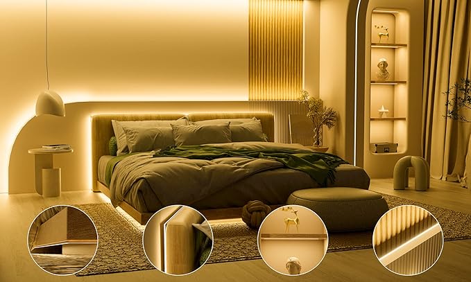 PAUTIX 5mm COB LED Strip Light 16.4ft/5m 2700K Warm White 504 LEDs/m,5000lm CRI90+ Super Bright DC24V Flexible LED Tape for Cabinet Home DIY Lighting Projects(Power Supply Not Included)