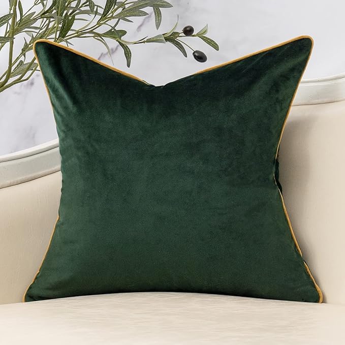 Yangest Green Twigs Throw Pillow Cover Branches Velvet Cushion Case Neutral Pillowcase for Sofa Couch Bedroom Living Room Home Decor,20x20 Inch