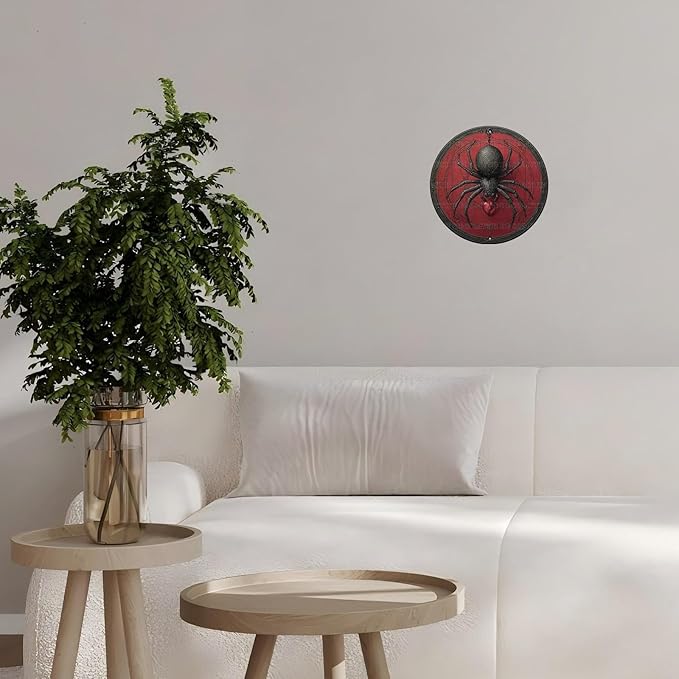 Antique Spider Halloween Tin Plaque - Gothic Round Metal Wall Art for Halloween Night Decor 8 * 8inch