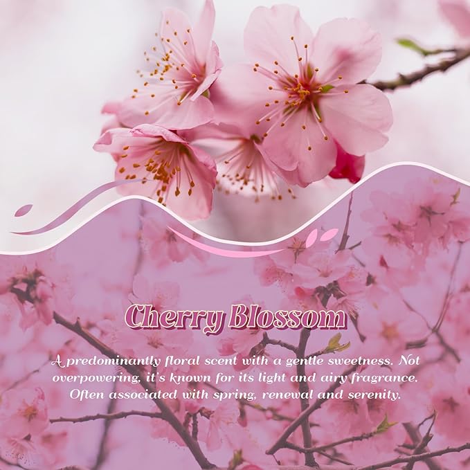 Cherry Blossom Essential Oil 4 Fl Oz (120ml), Pure & Natural Cherry Blossom Oil, Aromatherapy Essential Oils for Diffuser, Candle Making, Room Spray Diffuser Oils, Scented Oil Gift for Women