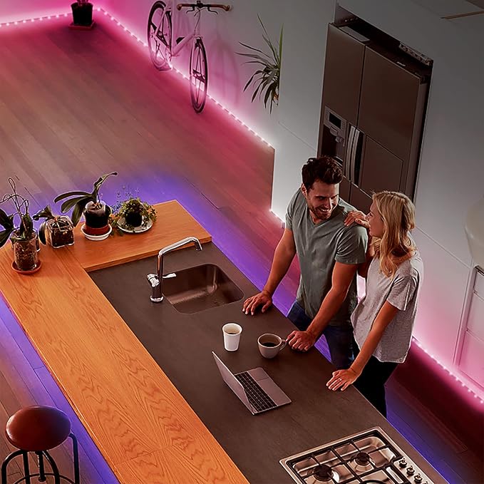 DAYBETTER Led Strip Lights 400 ft (4 Rolls of 100 ft) Ultra Long Smart Light Strips with App Voice Control Remote, 5050 RGB Music Sync Color Changing Lights for Bedroom, Kitchen, Party,Home Decoration
