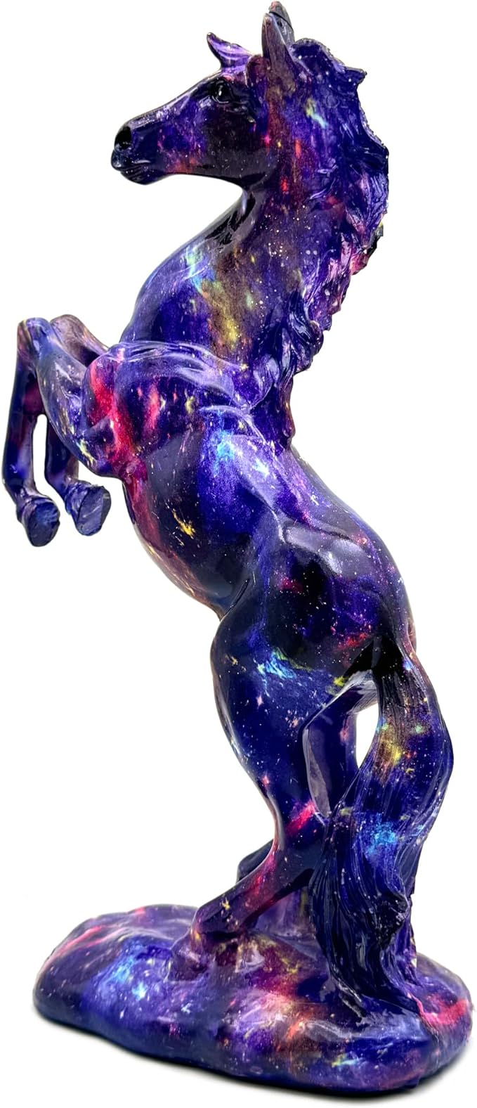 FUNSXBUG Colorful Art Horse Statue Figurines Ornament Sculpture Collectibles Home Office Living Room Desktop Display Tabletop Decoration Resin