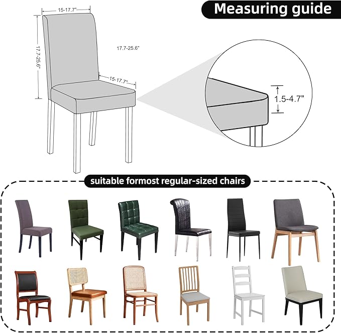 Christmas Chair Covers, Stretch Dining Covers, Dining Room Chair Covers Set of 4, Removable Washable Dining Chair Slipcovers for Home Hotel Banquet Holiday Decoration
