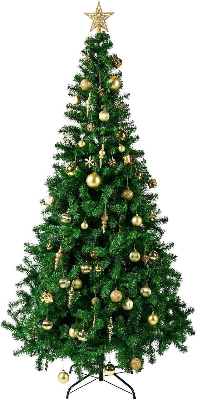 Sunnyglade 60ct Gold Christmas Tree Ball Ornaments Set Shatterproof Christmas Bling-Bling Hanging Decoration with Hand-held Gift Package for Xmas Tree Holiday Wedding Party (Gold)