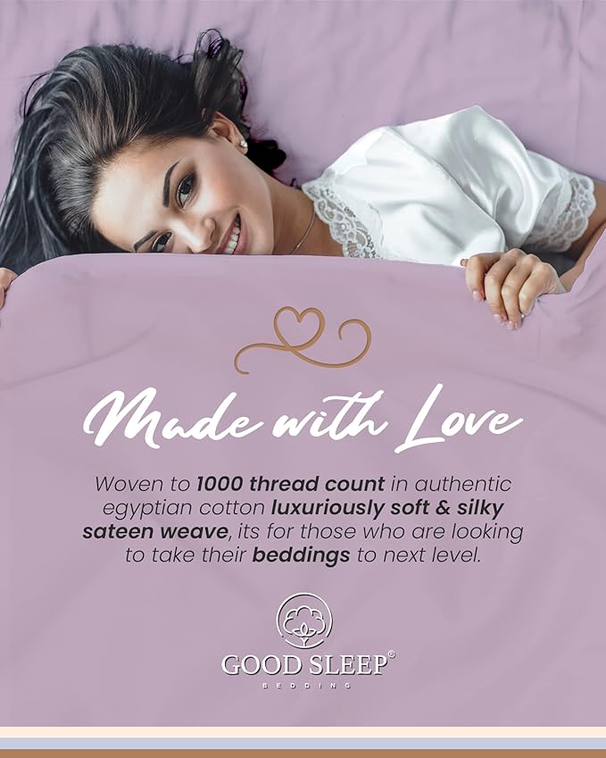 4 Pc Lavender California King Sheet Sets, 1000 TC Egyptian Cotton Cal King Sheet Set for California King Bed Set, 16 Inch Deep Pocket Cal King Bed Sheets - 1 Fitted Sheet,1 Flat Sheet & 2 Pillow Case