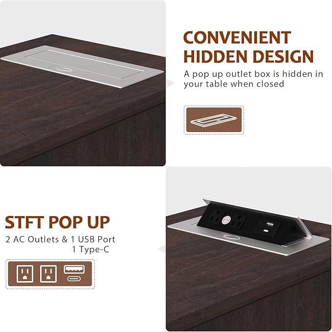 HIFYOBRO End Table Set of 2, 3 Drawers & Charging Station, Type-C & USB Port & Power outlets, Narrow Wooden End Table, Side Table with Storage for Living Room, Bedroom Nightstands