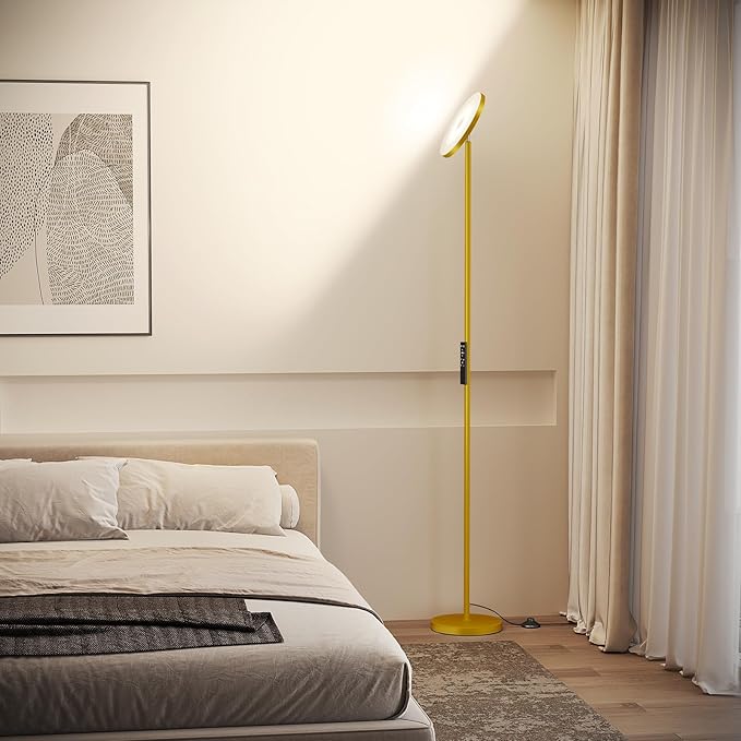 SUNMORY Floor Lamps for Living Room, 32W/3000LM Super Bright LED Floor Lamp with Remote Control, 69" Tall Standing Lamp with Stepless Dimmable, Modern Torchiere Corner Lamp for Bedroom, Office