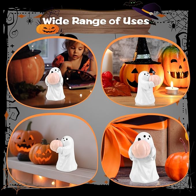 2025 Halloween Figurine Ghost, Ghosts Middles Fingers Figurine,Spooky Cute Halloween Decor,Haunted Porch & Indoor Home Statue,Coffee Table Centerpieces Shelf Mantel Display