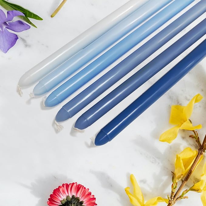 12 Inch Taper Candles 6 Pcs Unscented, Smokeless, Dripless Long Tapered Candlesticks Candles for Christmas Birthday Dinner Wedding Party Home Decor