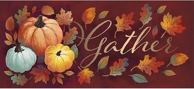 Evergreen Sassafras Fall Christmas Holiday Doormat Insert Bundle & Tray Set of 5, Interchangeable Entrance Door mats Indoor and Outdoor Welcome Mat 30 x 18 Tray Non Slip Backing Low Profile