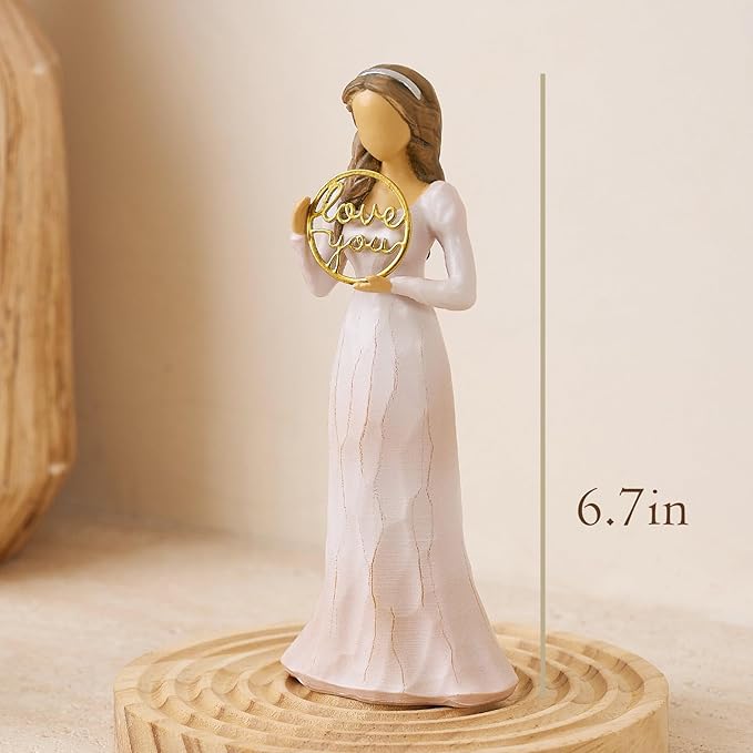Love You Gifts for Women Friends Coworkers Thank You Mom Volunteer Pastor Teacher Appreciation Gifts 6.7" Resin Sculpted Hand-Painted Figurines Home Decor