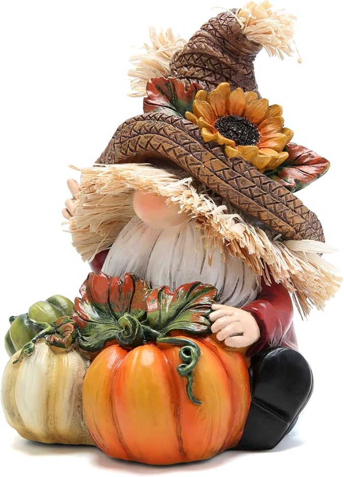 Hodao Fall Thanksgiving Pumpkin Gnomes Decorations Handmade Swedish Tomte Elf for Fall Decor Gift - Thanksgiving Party Home Gnomes Decor - Autumn Gifts
