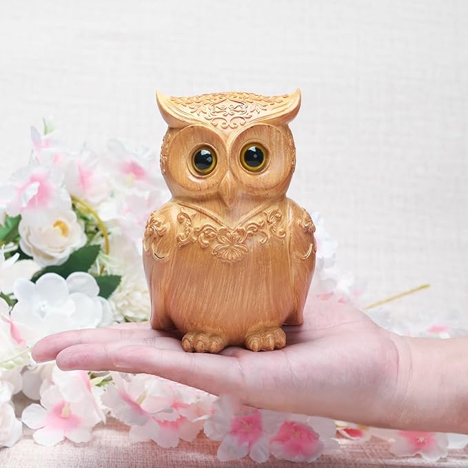 Owl Figurines Resin Statue Home Decor Sculptures Ornament for Bookshelf Living Room,Housewarming Gift