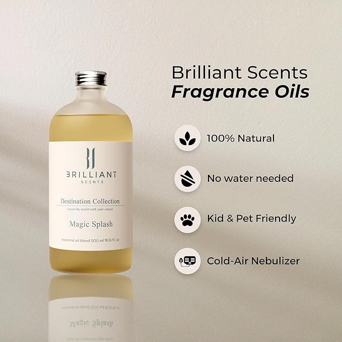 Brilliant Scents Magic Splash Scent | Fresh Air, Lemon Peel, Melon | Luxury Home & Business Scent | Fragrance Oil | 200ML