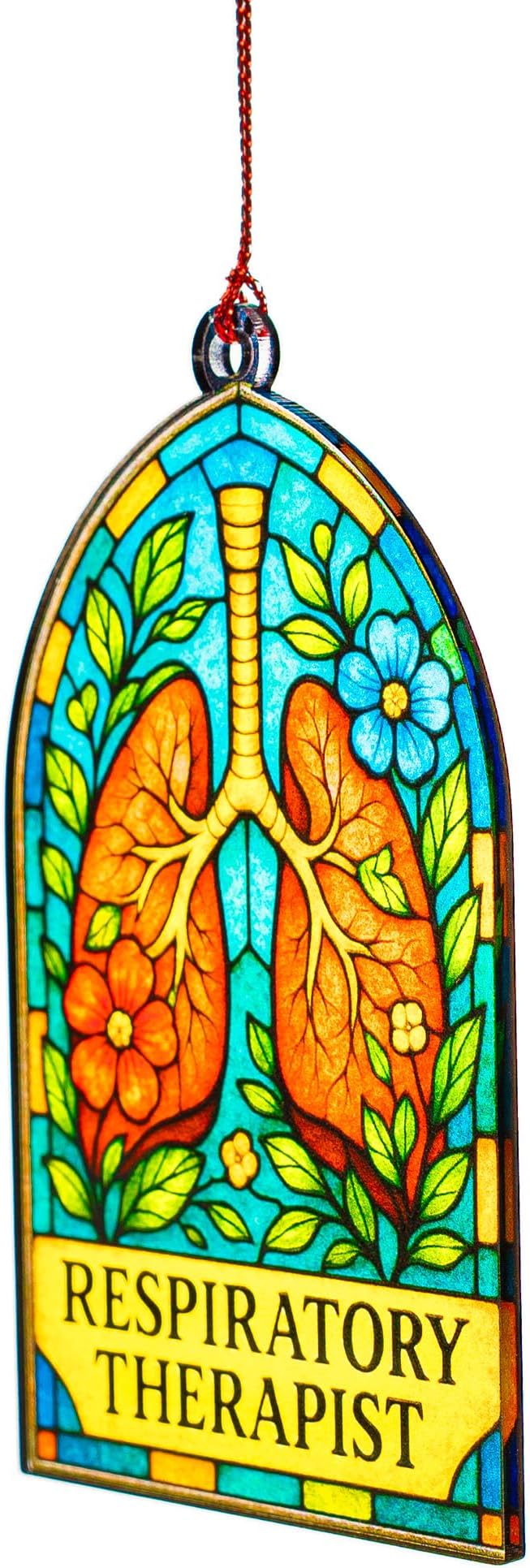 Respiratory therapist gifts, respiratory therapist accessories, Retirement, Lung Appreciation, Christmas ornament 2025, Suncatcher Effect stained glass window hanging, car hanging accessories