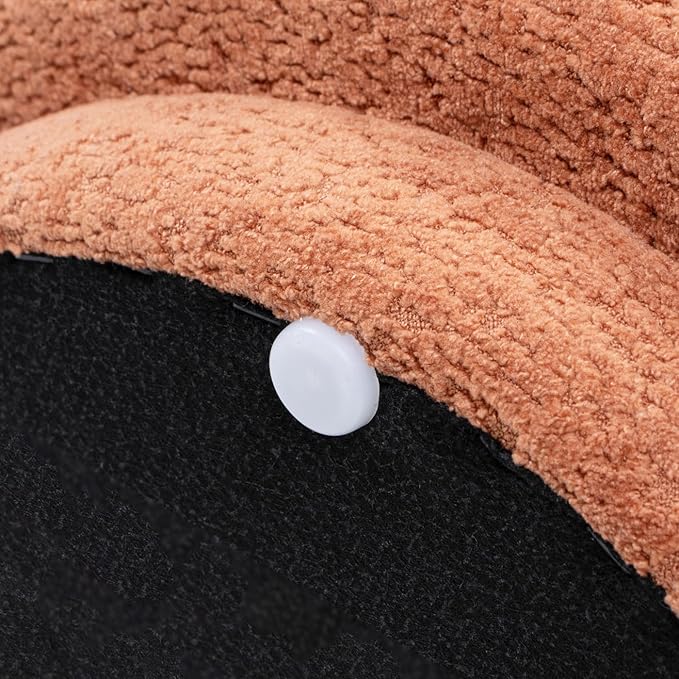 15" Small Foot Stool Ottoman Cute Foot Rest Round Mushroom Ottomans Modern Boucle Footstool Shoe Stool for Couch for Living Room Bedroom Entrance Orange