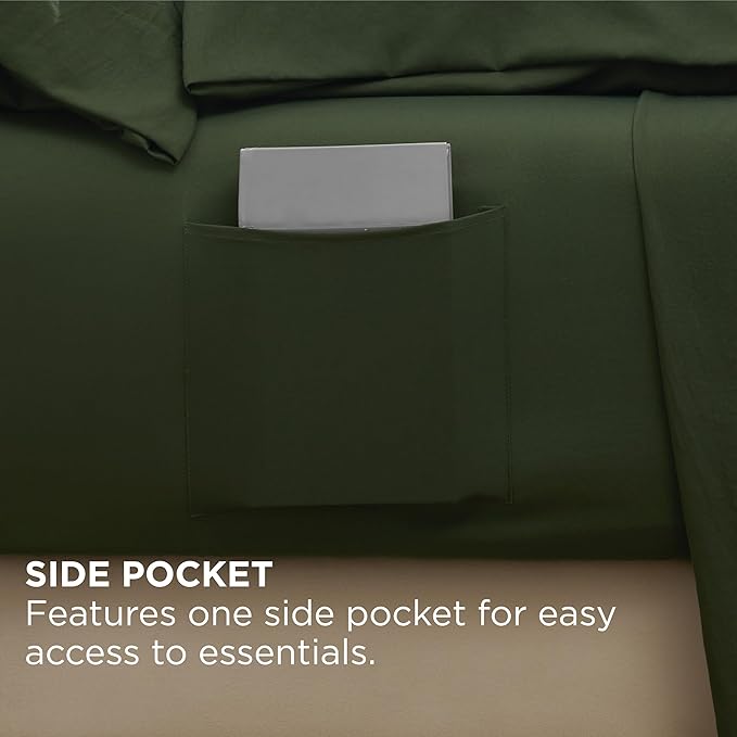 Bedsure Deep Pocket King Sheet Set - 6 Piece, Prewashed Ultra-Soft King Size Sheets Set, Fits Mattresses Up to 18 Inches Thick, Breathable & Secure Fit, Hotel Luxury Bedding, Olive Green