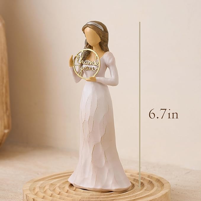 Thank You Gifts for Women Friends Coworkers Love You Mom Volunteer Pastor Teacher Appreciation Gifts 6.7" Resin Sculpted Hand-Painted Figurines Home Decor