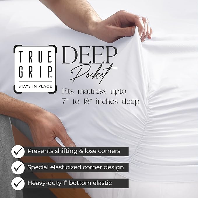 SUPREME ELEGANCE Full Size Bed Sheets Set - Natural 100% Cotton Percale Deep Pocket Full Size Sheets Set, OekoTex Made in Green Sustainable Cotton Bedding with Snug Fit, Crisp Comfy Feel, Dark Blue