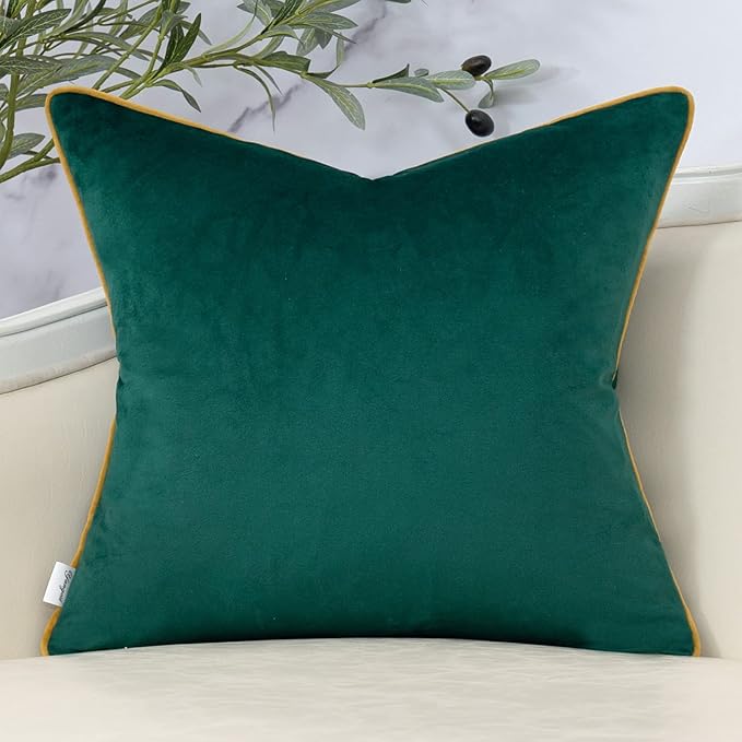 Yangest Green Twigs Throw Pillow Cover Velvet Branches Velvet Cushion Case Neutral Pillowcase for Sofa Couch Bedroom Living Room Home Decor,18x18 Inch