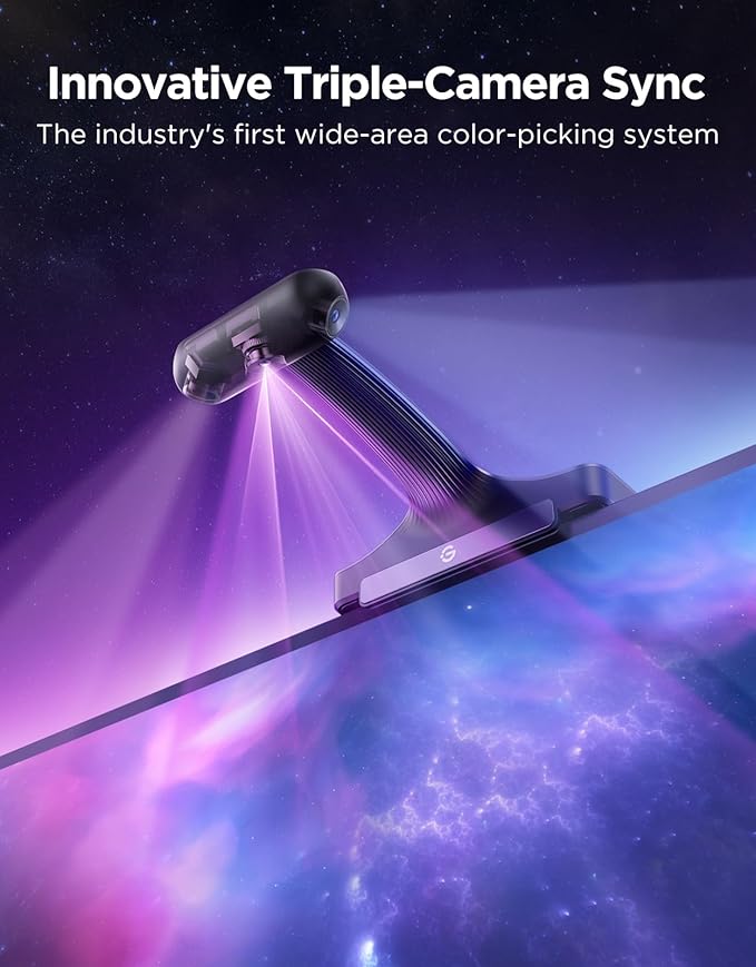 Govee TV Backlight 3 Pro with HDR Triple Camera, 11.8ft 5-in-1 RGBWWIC LED Strip Lights That Change with 55-65 Inch TVs, 75LEDs/m, Supports AI Filter, Smart App and Vioce Control, DreamView Sync