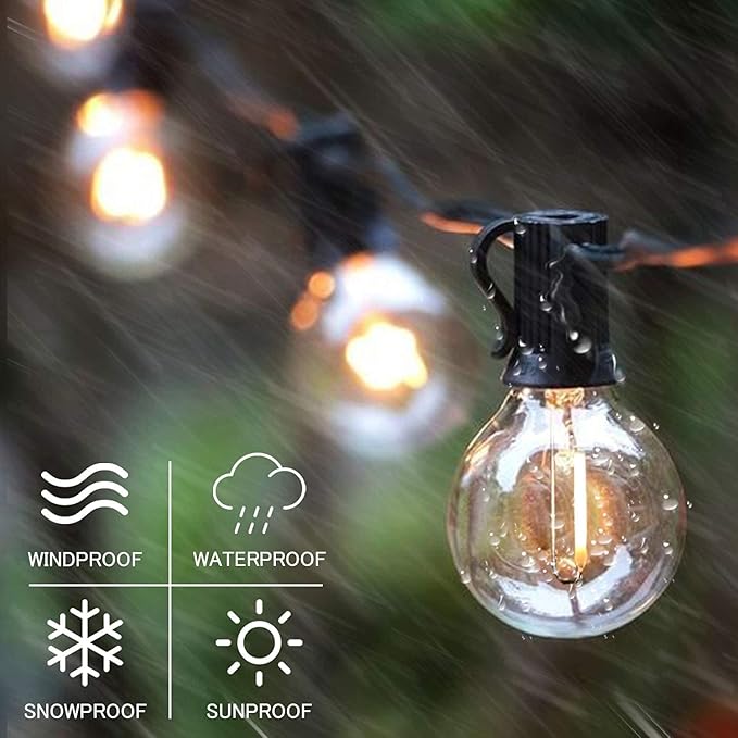 SUNTHIN Outdoor String Lights, 144FT(3x48FT) Patio Lights with G40 Shatterproof LED Bulbs, Hanging String Lights for Outside Backyard, Porch, Deck, Party, Garden