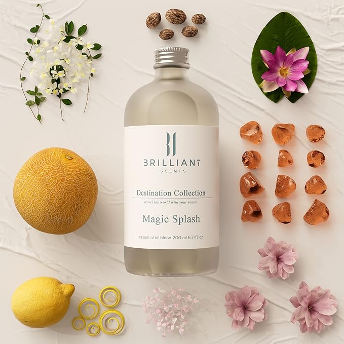Brilliant Scents Magic Splash Scent | Fresh Air, Lemon Peel, Melon | Luxury Home & Business Scent | Fragrance Oil | 200ML