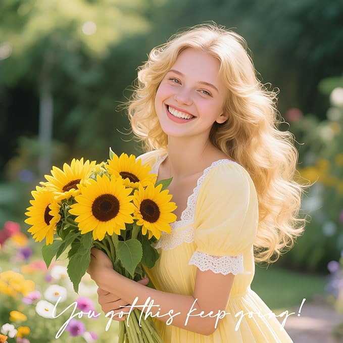 Encouragement Gifts for Women Friends Daughter Kids Inspirational Support Sunflower Gifts for Women Birthday 6.7" Resin Sculpted Hand-Painted Figurines Home Decor