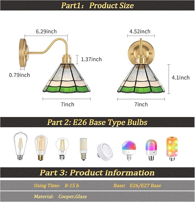 Vintage Battery Operated Wall Sconce with Remote, RGB LED Wall Lamp 12 Colors Dimmable, Brass Wall Lights Fixture for Bedroom Bathroom Living Room Hallway Green Multilayer Petal