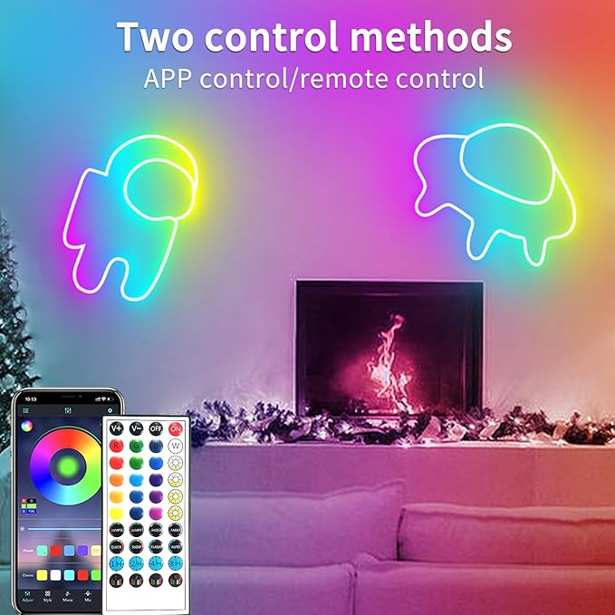 66FT Led Neon Rope Lights Control with App/Remote,Flexible Led Rope Lights,Multiple Modes,IP65 Outdoor RGB Neon Lights Waterproof,Music Sync Gaming Led Neon Strip Lights for Bedroom Décor