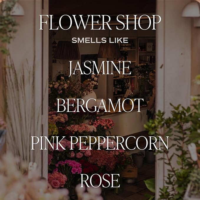Sweet Water Decor Flower Shop Candle - Rose Scented Soy Jasmine, Bergamot, Rose Spring Candle - 100% Cotton Wick with 40 Hours Burn Time - Floral Scented Décor for Home