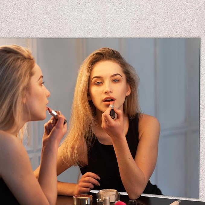 Mirrorons Frameless Wall Mirror 40" x 32", Modern Rectangle Bathroom Mirrors for Wall with Polished Edge, Horizontally or Vertically. Upgraded Shatterproof Mirror, Entryways, Bathroom, Gym.