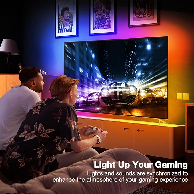 DAYBETTER Led Lights for TV, 10ft TV Led Backlight, Led TV Lights for 32-60inch TV, USB Led Strip Lights for TV Lights That Change with TV, APP Control, TV Led Lights for Bedroom(No Remote)