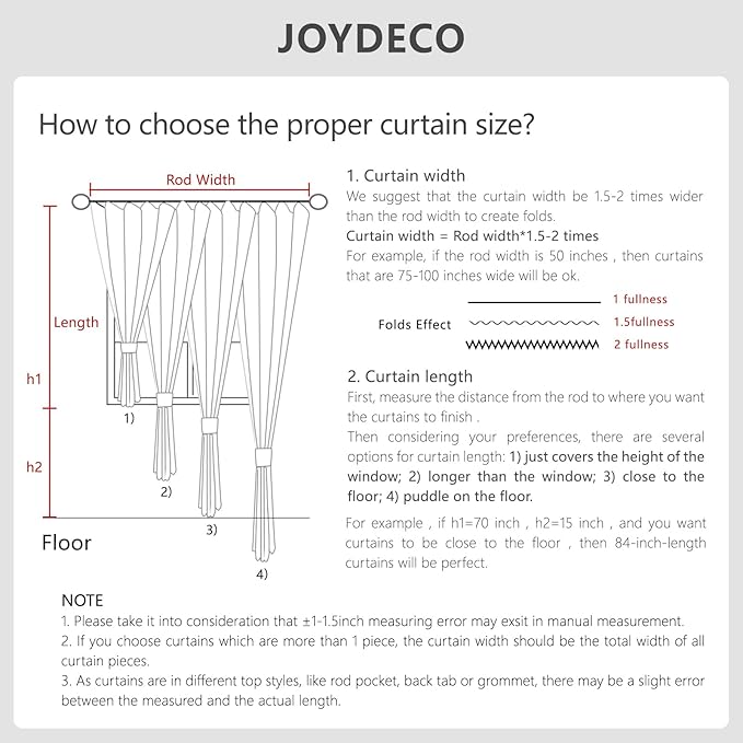 Joydeco Blackout Curtains for Bedroom - 90 Inch Long 100% Light Blocking 2 Panels Sky Blue Drapes, Thermal Insulated Room Darkening Curtains, Linen Textured for Living Room, Rod Pocket & Back Tabs