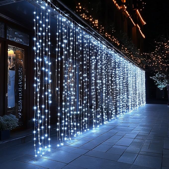 Fairy Curtain Lights, 200 LED Upgraded Tangle-Free Hanging Lights with Remote, USB Plug in String Lights for Bedroom Wall Window Wedding Party Xmas Home Décor - 6.6 x 6.6 Ft, Cool White