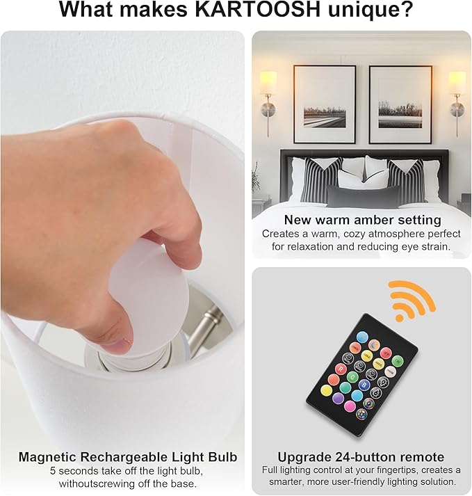 Battery Operated Wall Sconce Set of Two,Wireless Rechargeable Wall Light With Remote Control, Dimmable, 1800K/3000K/4000K/6000K/RGB, Timer, for Living Room, Bedroom, Fireplace, TV, 26.8 Inch, Nickel