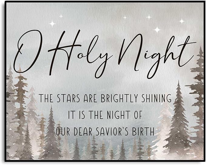 Christmas Decoration, Holy Night Wall Decor, Christmas Wall Art, Christmas Mantel Decor, Farmhouse Christmas, Christmas Night Decor, Holy Night Sign, Rustic Christmas Sign Quality Print