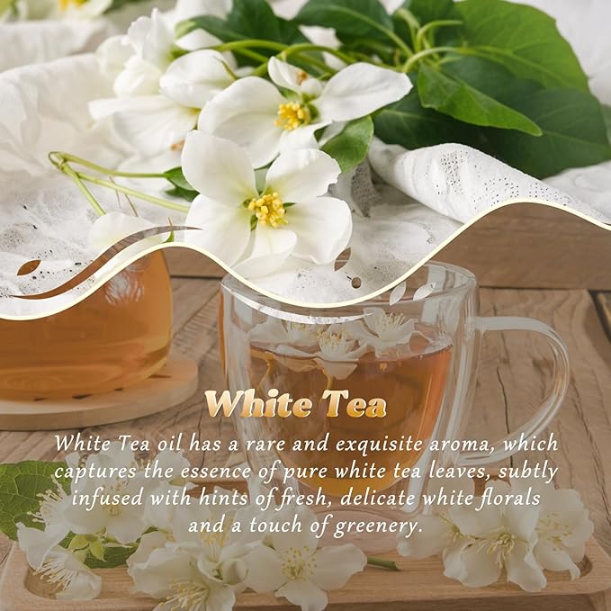 White Tea Essential Oil 4 Fl Oz (120ml) - Pure and Natural Fragrance Oil, White Tea Oil for Diffusers, Candle Making, Room Spray Diffuser Oil for Home, Aromatherapy Scented Oil Gift for Women