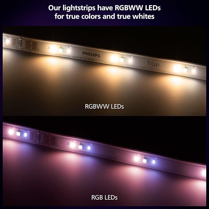 Philips Hue Indoor 10 Ft Smart LED Solo Lightstrip Base Kit Bundle with Bridge - Control with Hue App, Compatible with Alexa, Google Assistant, Apple HomeKit
