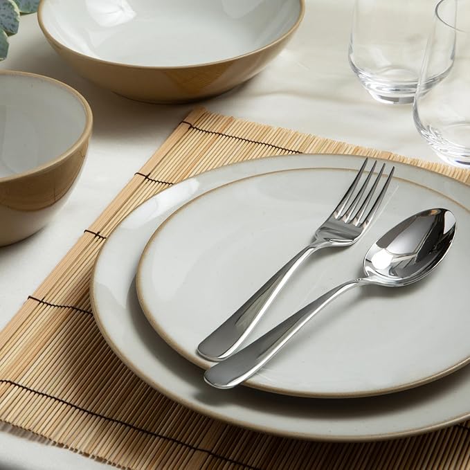 Signature Stainless Steel Flatware 20-Piece Set - Service for 4, Premium Stainless Steel with Weighted Handles, Dishwasher Safe, Everyday or Special Occasion Cutlery (Mirror Finish)